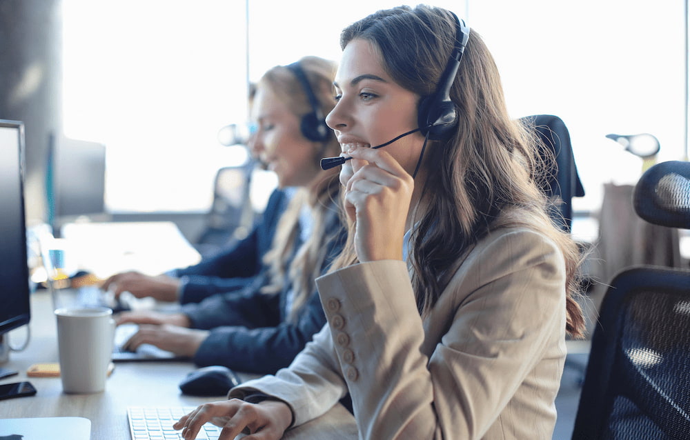 Person on a support call